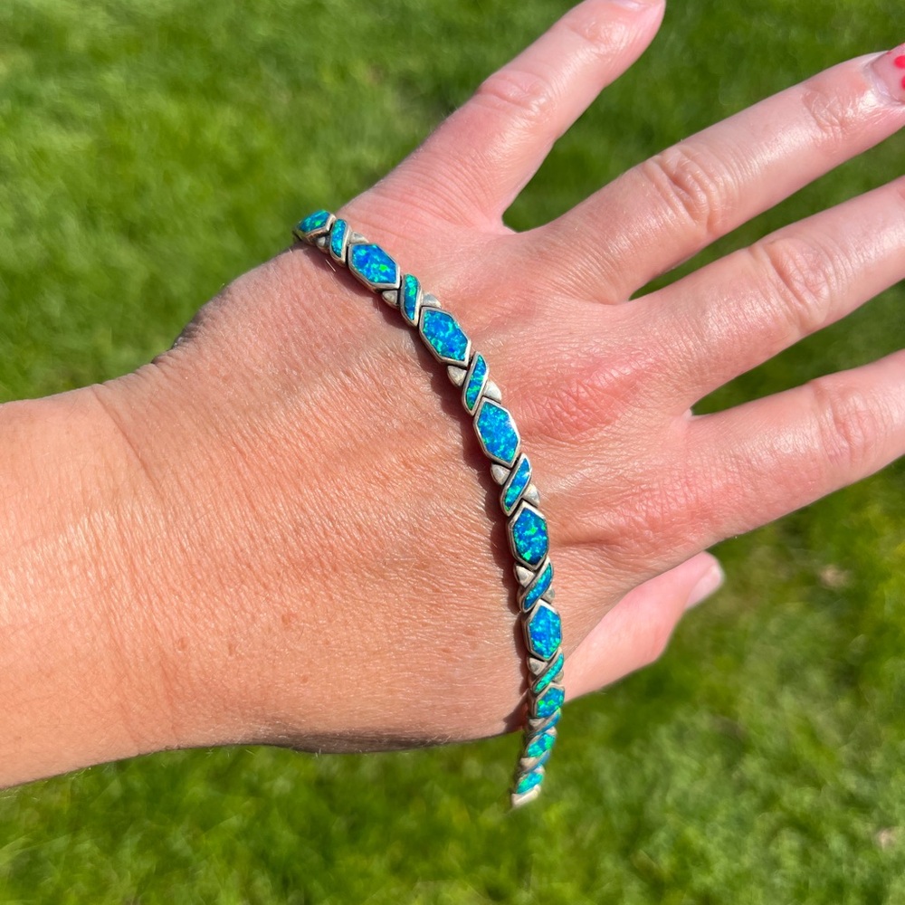 Elegant Blue Opal Bracelet
